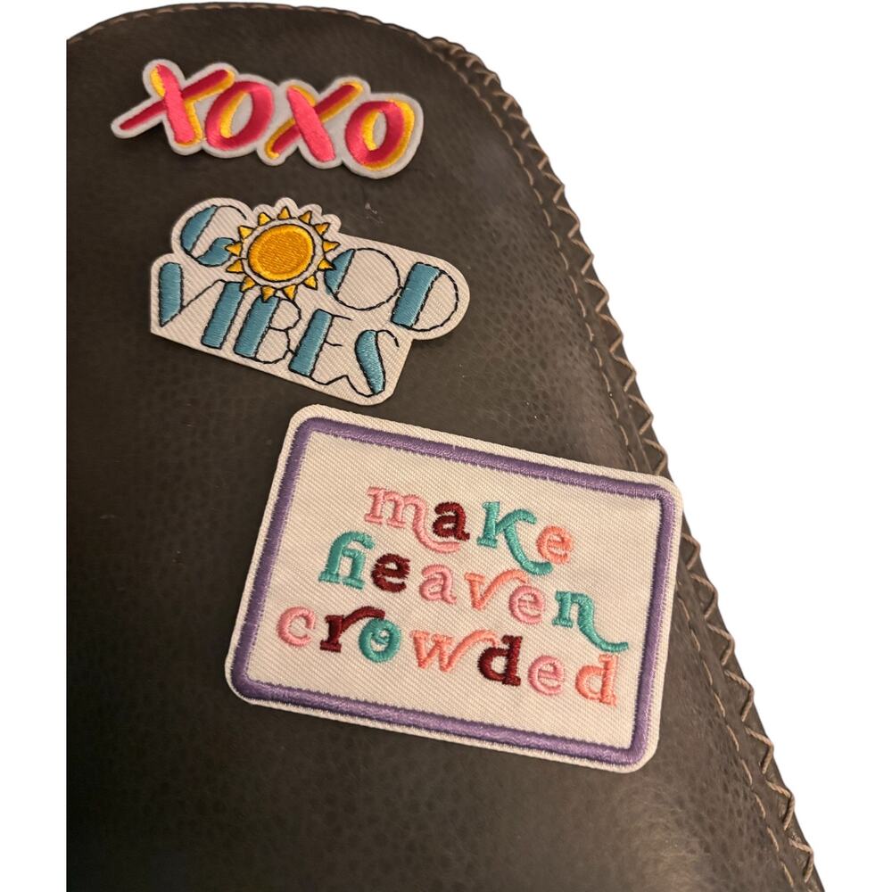 Set of Three Iron-On Graphic Logo Patches